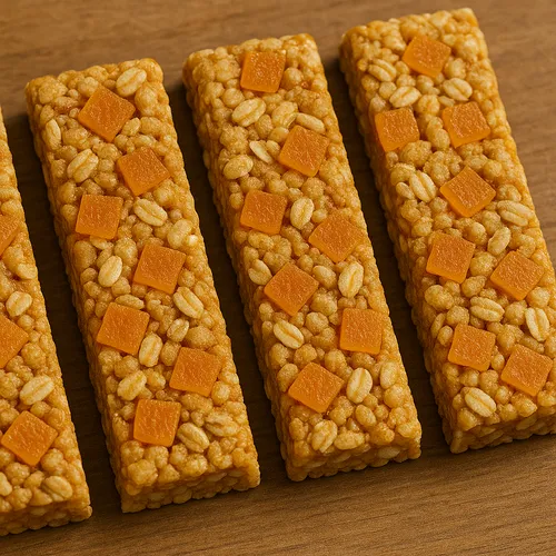 Fruit and cereal bars containing dried apricot pieces